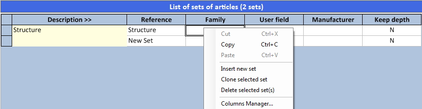 context menu