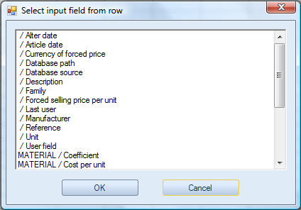 select input field
